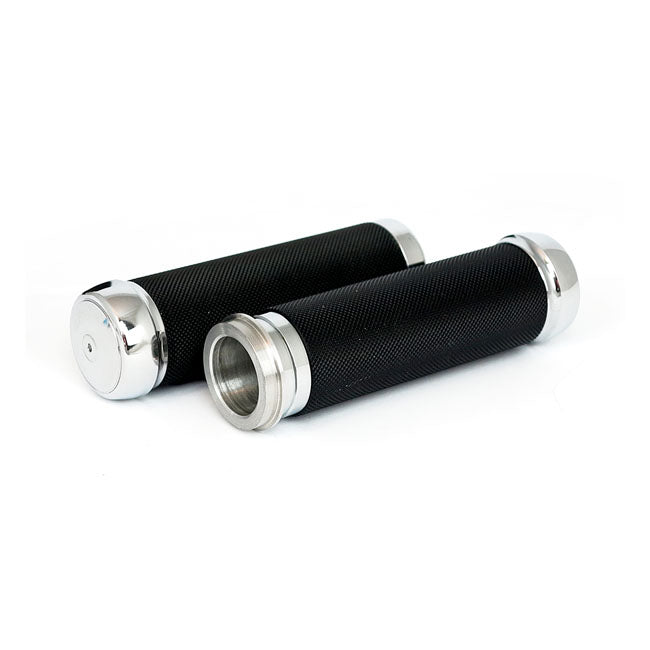 Riverside Custom Knurled Billet Aluminum Grips. Black – 2008–2025 H-D with E-throttle