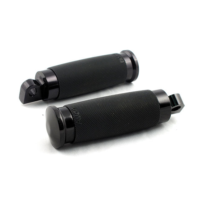 Avon Grips Avon Folding Foot Pegs Custom Contour, Black Anodized – All Traditional H-D Male Mount