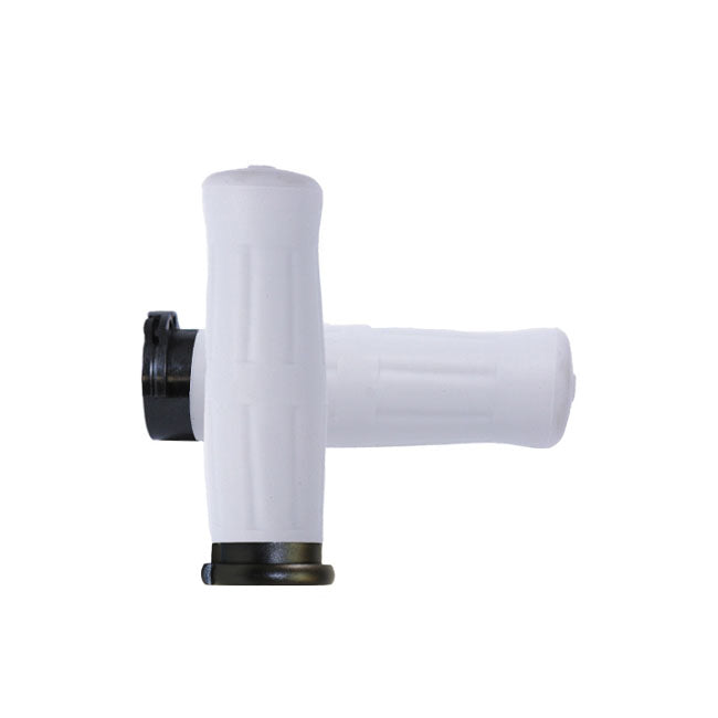 Avon Grips Avon Old School Grips Coke Bottle Look, White – 1996–2022 H-D with Dual Throttle Cables