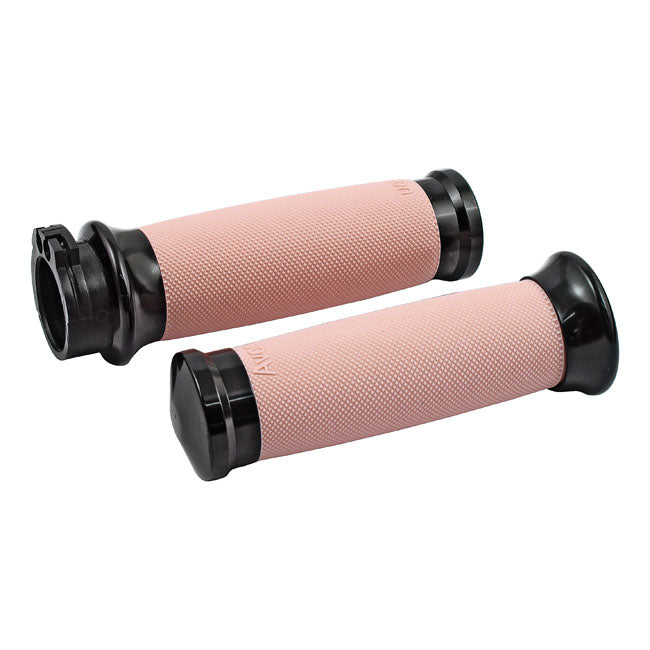 Avon Grips Avon Custom Contour Grips, Black Anodized/Pink – 1996–2022 H-D with Dual Throttle Cables