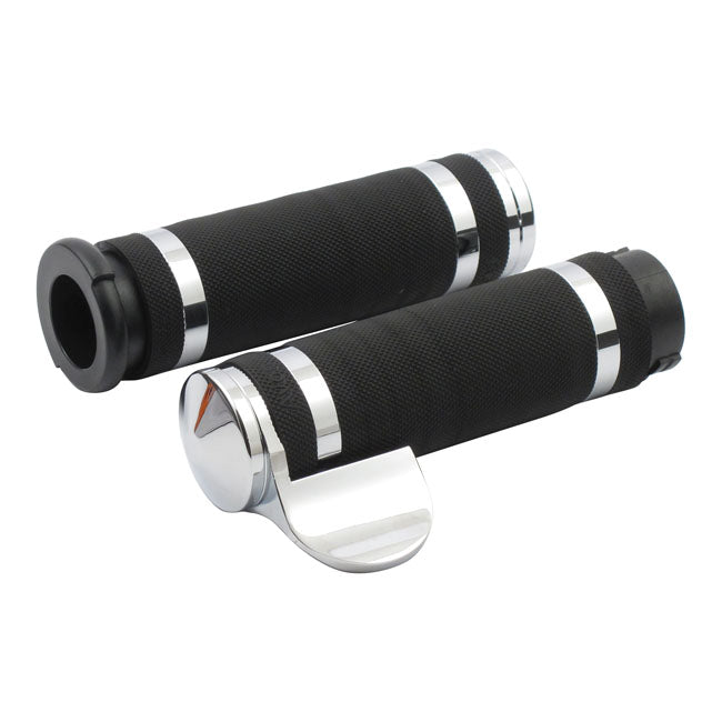 Avon Grips Avon Super Sport Air-SS Grips, Chrome – 1996–2022 H-D with Dual Throttle Cables