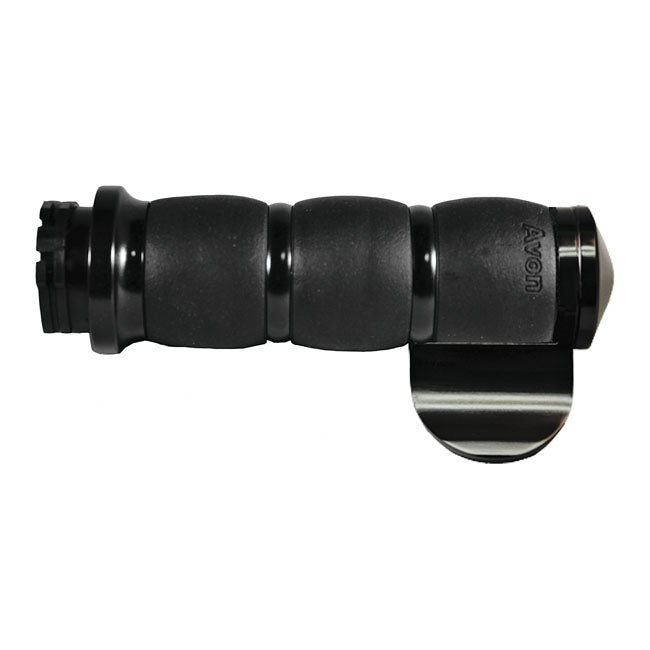 Avon Grips Avon Velvet Air Cushioned Grips, Black Anodized – 1996–2022 H-D with Dual Throttle Cables