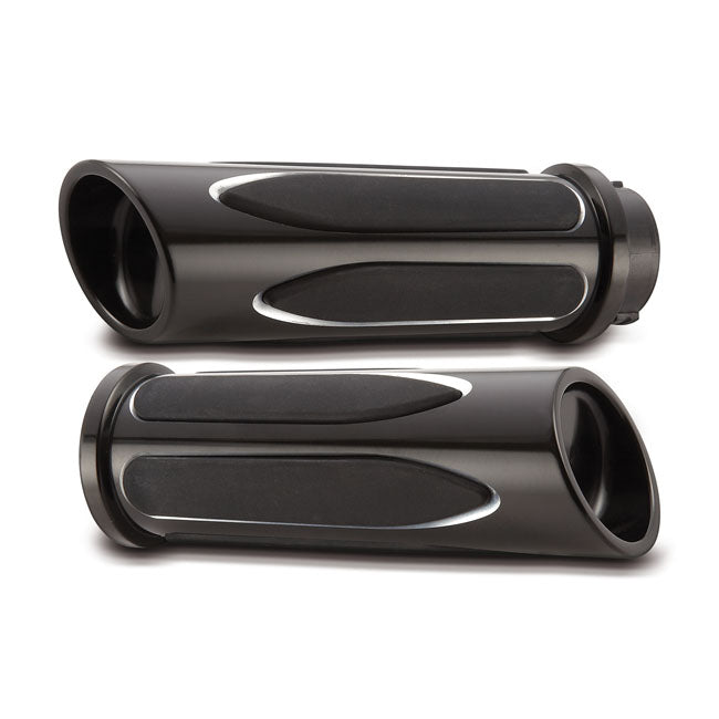 Arlen Ness Billet Deep Cut Comfort Grips. Black – 1974–2022 H-D with Single or Dual…