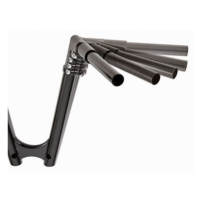 Arlen Ness 1-1/4" Modular Drag Bar. Black, 8" Rise – 1982–2022 H-D with 1" I.D. Risers