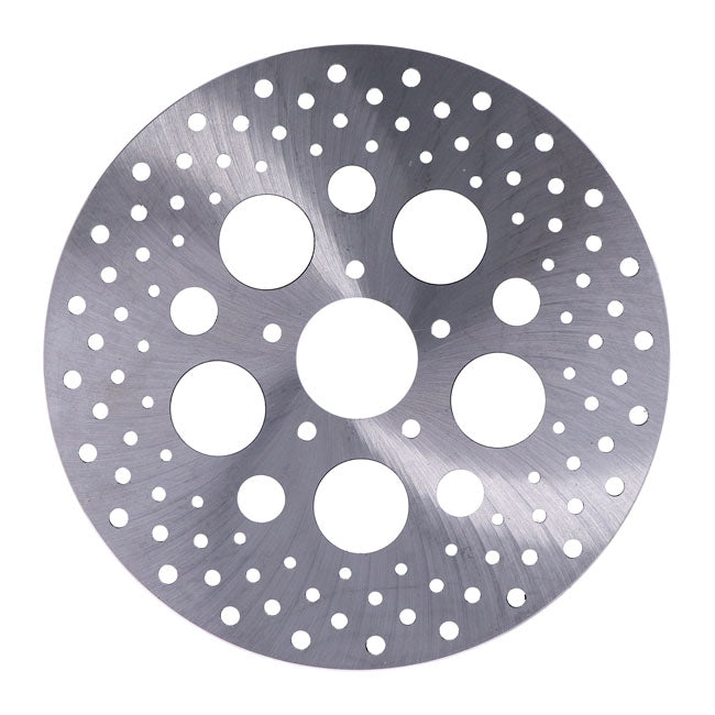 MCS Brake Rotor L/R Front, 11.5" Drilled Stainless – 2000–2014 Softail; 2000–2005 Dyna…
