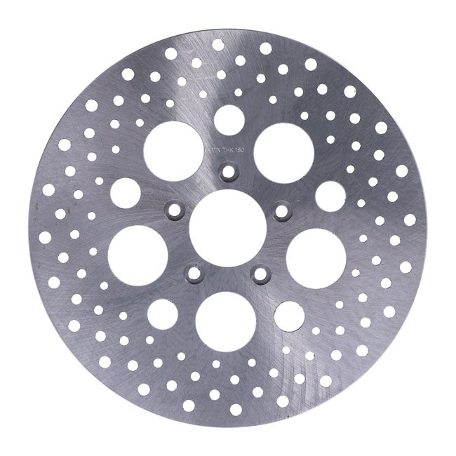 MCS Brake Rotor L/R Front, 11.5" Drilled Stainless – 2000–2014 Softail; 2000–2005 Dyna…
