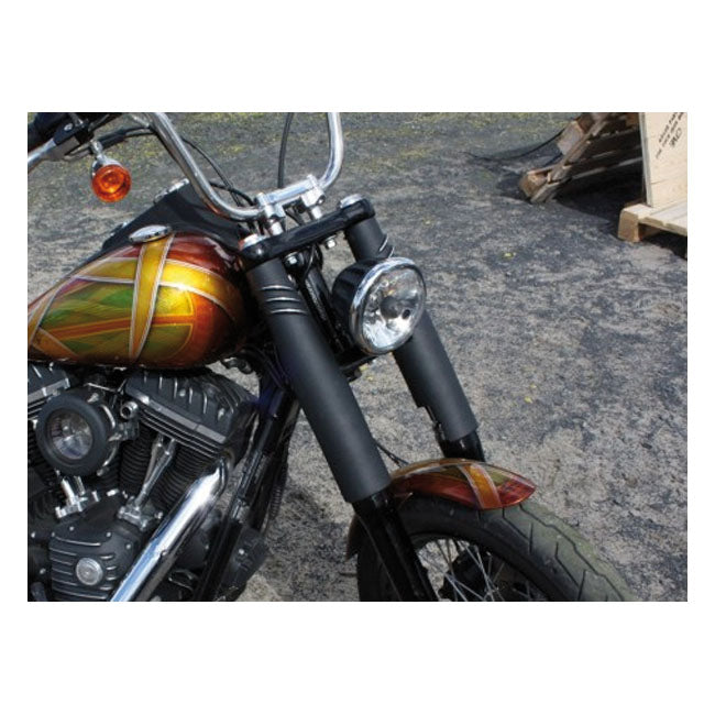 Bombshell 49 Upper Fork Tube Covers. Black Cut