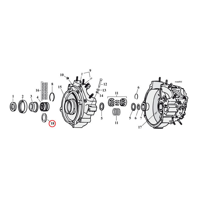 MCS Sprocket Shaft Bearing Spacer Shim .106" – 1969–2002 Big Twin; Twin Cam B