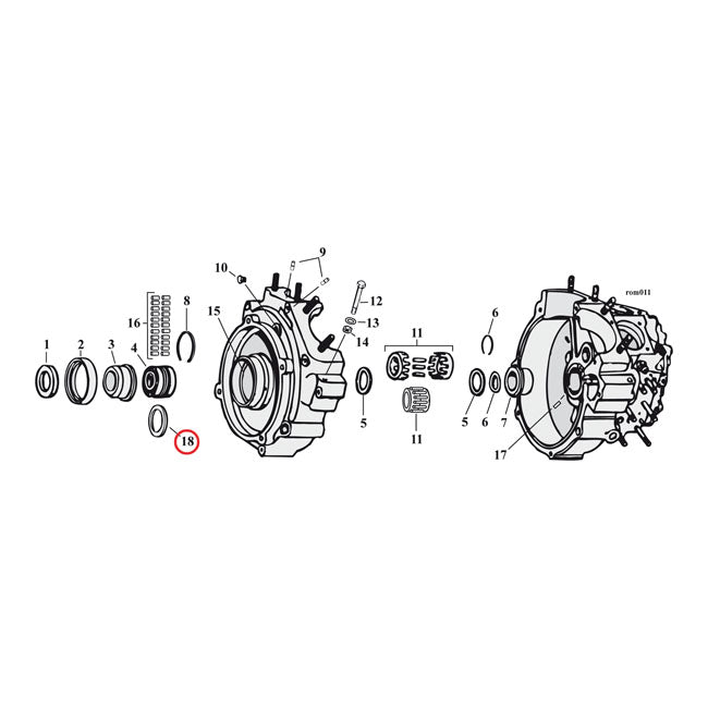 MCS Sprocket Shaft Bearing Spacer Shim .108" – 1969–2002 Big Twin; Twin Cam B