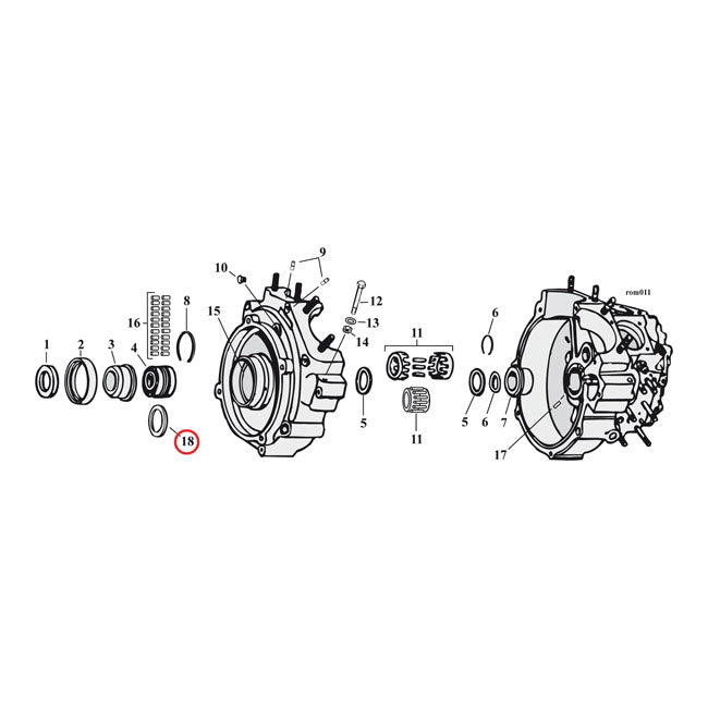 MCS Sprocket Shaft Bearing Spacer Shim .114" – 1969–2002 Big Twin; Twin Cam B