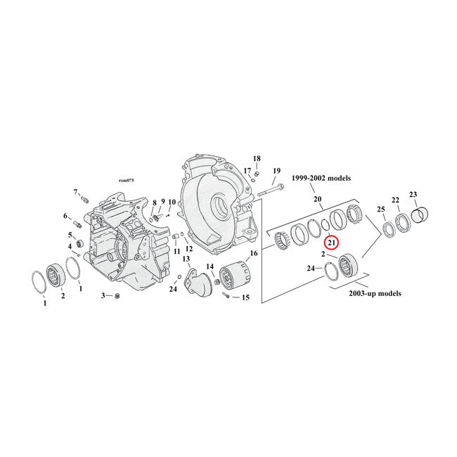MCS Sprocket Shaft Bearing Spacer Shim .116" – 1969–2002 Big Twin; Twin Cam B