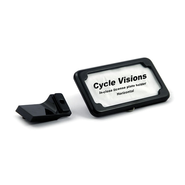 Cycle Visions Inclose Licence Plate Holder Horizontal. Black for 91-05 Dyna