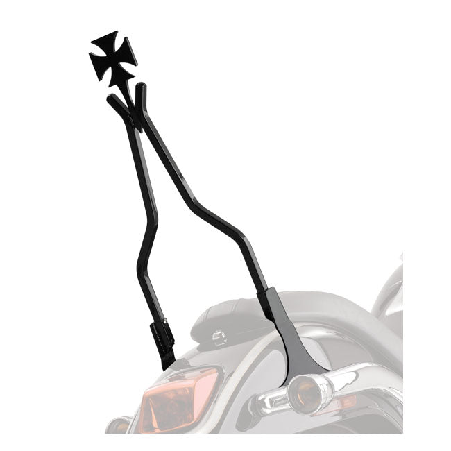 Cycle Visions Rigid Sissy Bar Side Plates. Black – 2000–2007 FXSTD