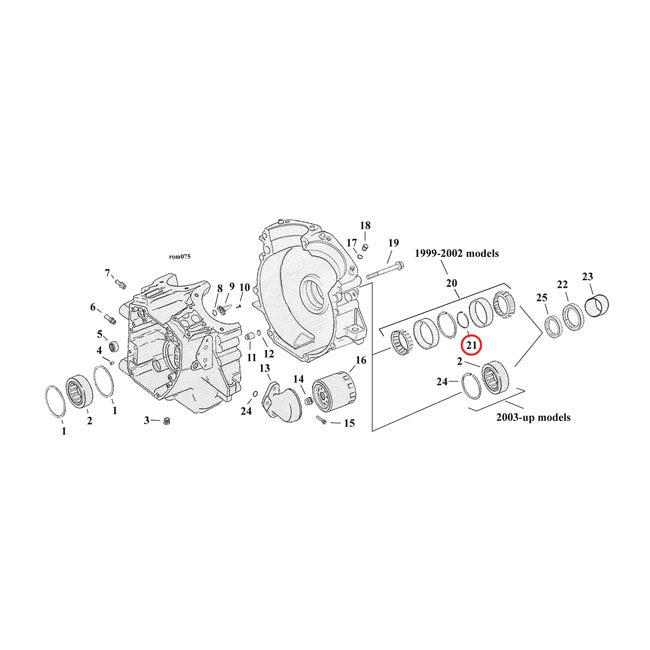 MCS Sprocket Shaft Bearing Spacer Shim .094" – 1969–2002 Big Twin; Twin Cam B