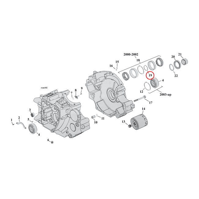 MCS Sprocket Shaft Bearing Spacer Shim .098" – 1969–2002 Big Twin; Twin Cam B