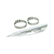 MCS Flamed Heat Shield Set 8" Long Chrome – 1-3/4" Exhaust Pipes