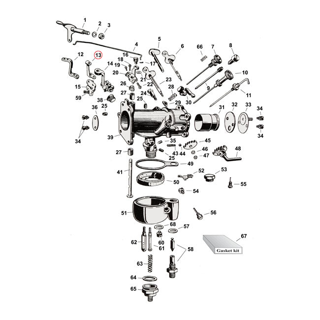 Samwel Lever Throttle Incl Screws,low Model – Vl and UL/Rl/WL with Iron Heads