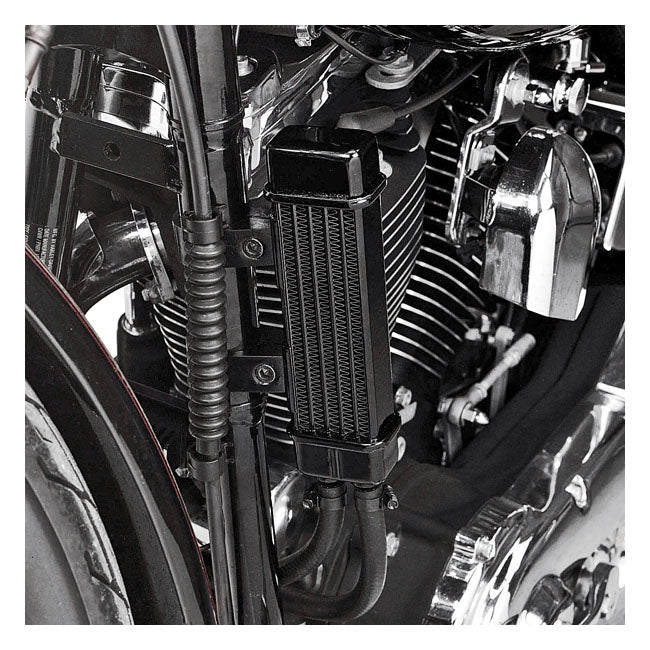 Jagg Oil Cooler Kit. Vertical Mount, 6 Row, Slimline – 1955–1983 Big Twin; 1982–1994 FXR…