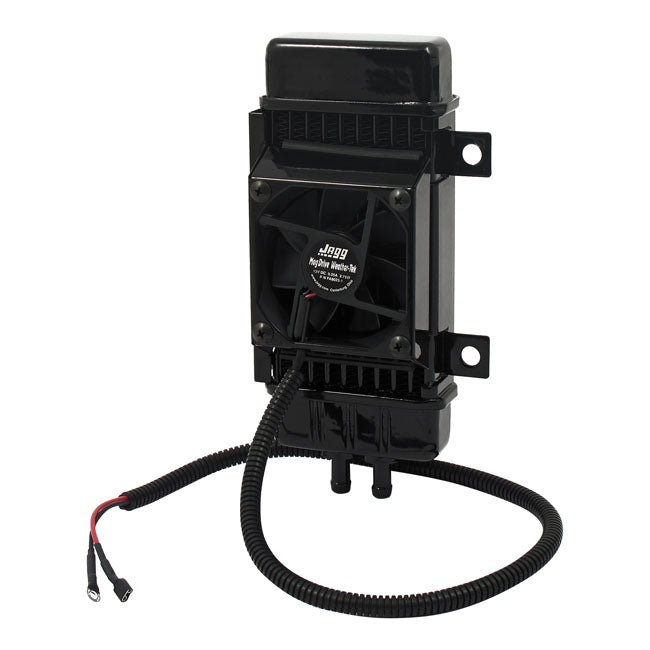 Jagg Oil Cooler Kit. Vertical Mount, 10 Row, Fan – 1955–1983 Big Twin; 1982–1994 FXR…