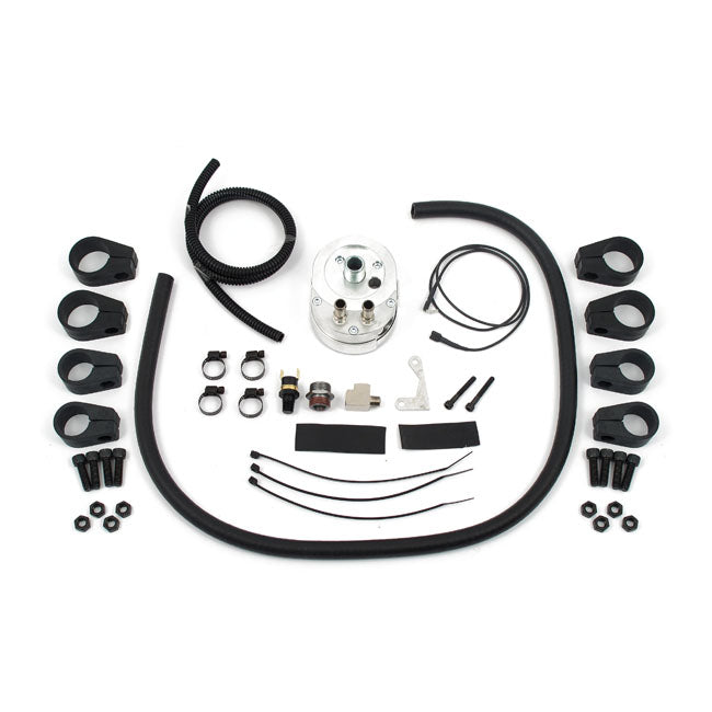 Jagg Oil Cooler Kit. Vertical Mount, 10 Row, Fan – 1955–1983 Big Twin; 1982–1994 FXR…