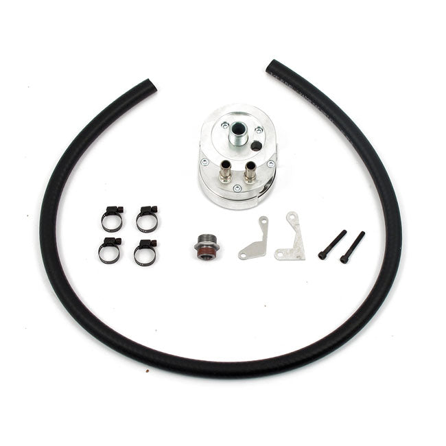 Jagg Oil Cooler Kit. Low Mount - Horizontal - 10 Row – 1991–2017 Dyna