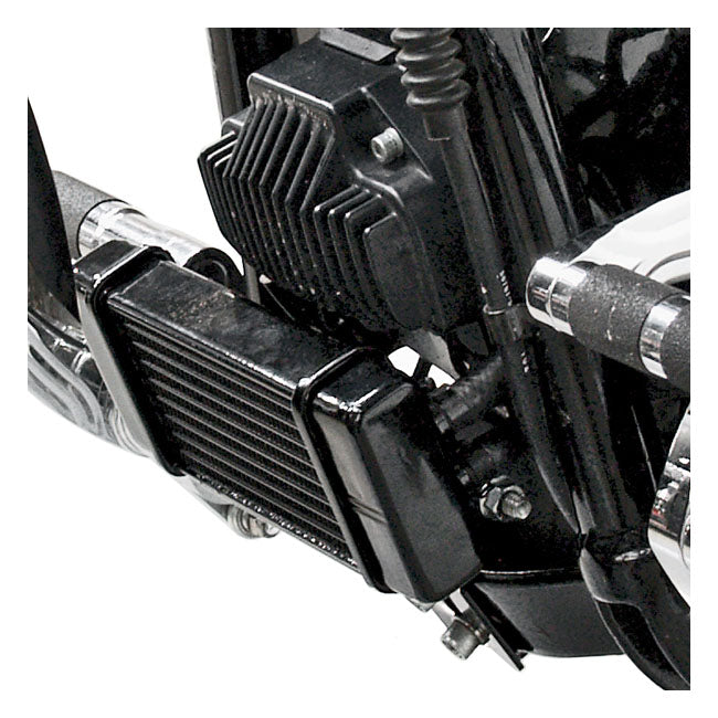 Jagg Oil Cooler Kit. Low Mount - Horizontal - 10 Row – 1991–2017 Dyna