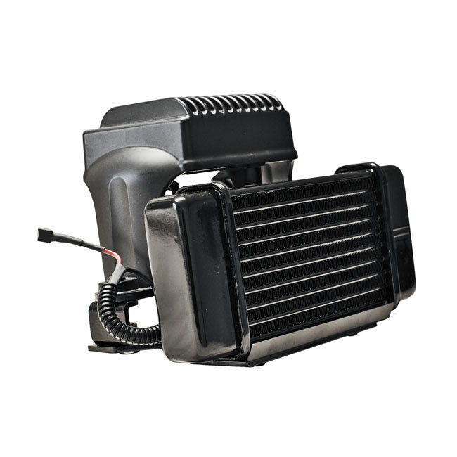 Jagg Oil Cooler Kit. Low Mount - Horizontal - 10 Row - Fan – 1984–2008 FLT/Touring