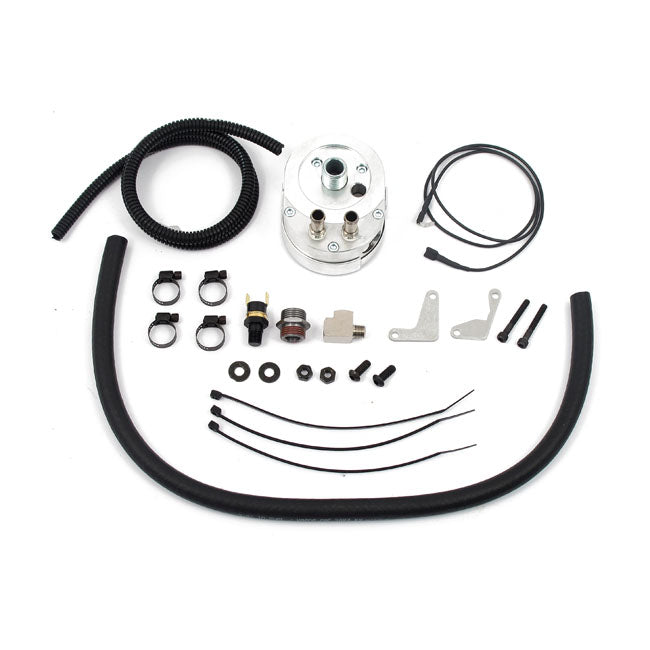 Jagg Oil Cooler Kit. Low Mount - Horizontal - 10 Row - Fan – 2009–2016 FLT/Touring