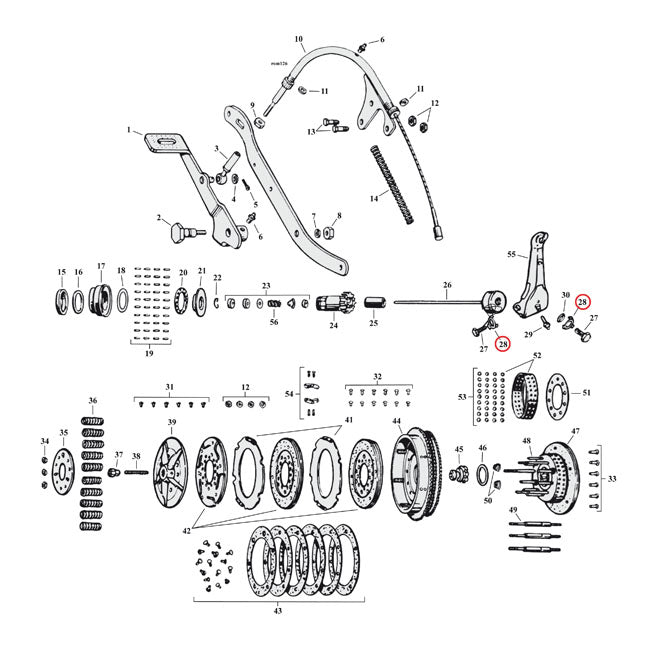 Samwel Lockwasher, Clutch Release Lever – 1944–1952 45" W Models