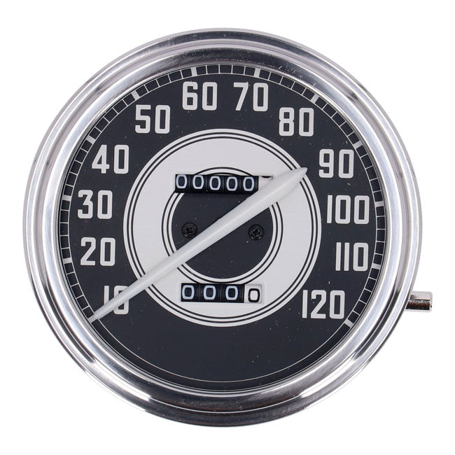 MCS FL Speedometer, ''41-45 Face'', Silver/Black. 2:1 Mph