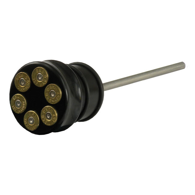 CPV CVP, Oil Tank Fill Plug, with Dipstick. Bullet. Black – 2000–2017 Twin Cam Softail