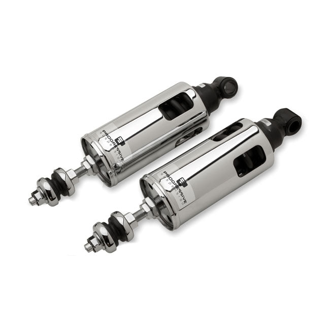 Progressive Suspension 422 Series Shocks. STD to -2". STD Duty. Chrome – 2000–2017 Softail