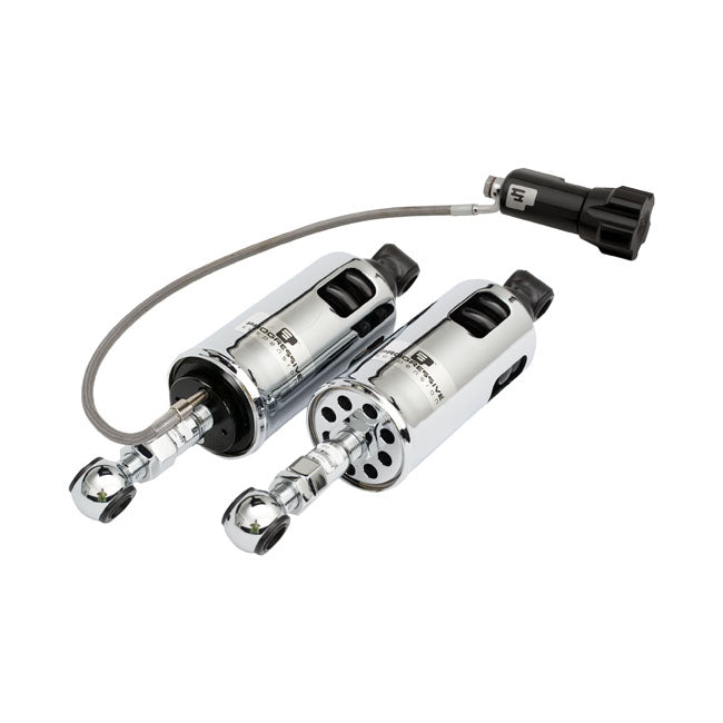 Progressive Suspension 422 Series Shocks. STD to -2". Heavy Duty. RAP. Chrome – 1989–1999 Softail
