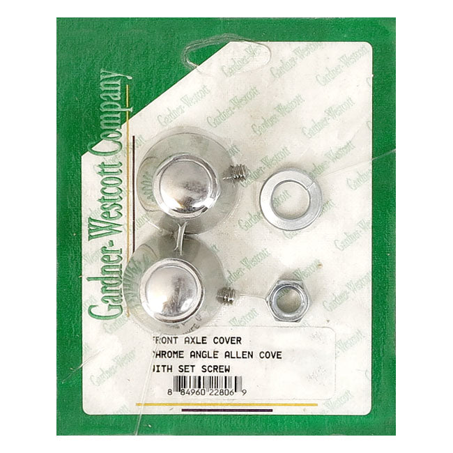 Gardner-Westcott Front Axle Allen Covers Kit. Chrome – Most FLH; FXWG; FXDWG; FLT Models with…