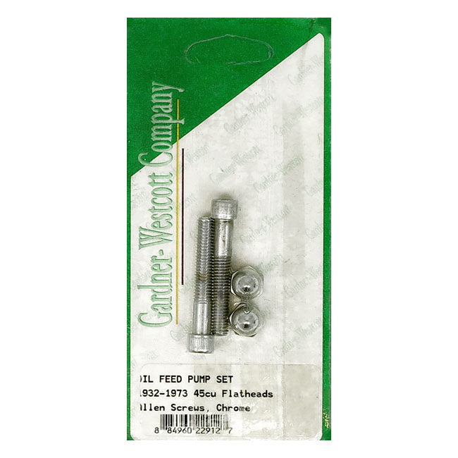 Gardner-Westcott Oil Feed Pump Screw Set – 45CU FLATHEAD