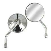 MCS 3-3/8" Round Custom Mirror, Left, 10mm. Chrome – Metric Threaded