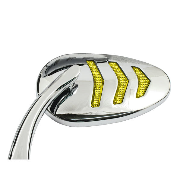 MCS LED Billet Turn Signal Mirror Set. Chrome