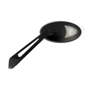 MCS LED Cateye Turn Signal Mirror Set. Black, Amber Front Lens – 65-UP H-D