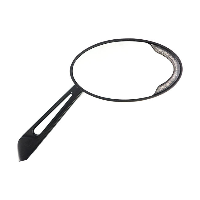 Motorcycle Storehouse Cateye Mirror With LED Turn signals for 65-Up H-D