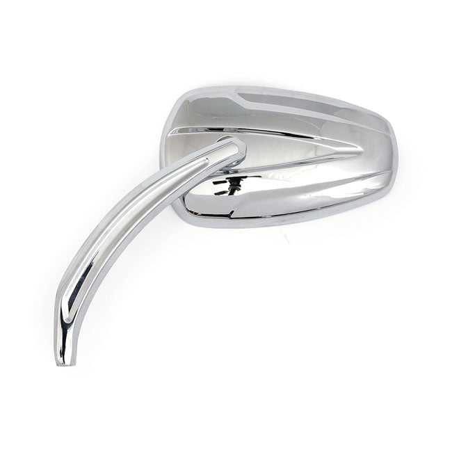 MCS Slipstream Mirror Set. Curved Stem, Chrome – Universal