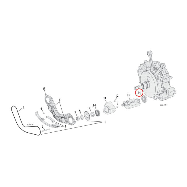 MCS Inner Bearing, Balancers. Left – 2000–2006 Softail