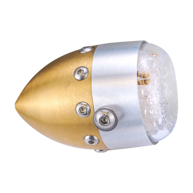 Retro LED taillight Matte brass with alu front ring