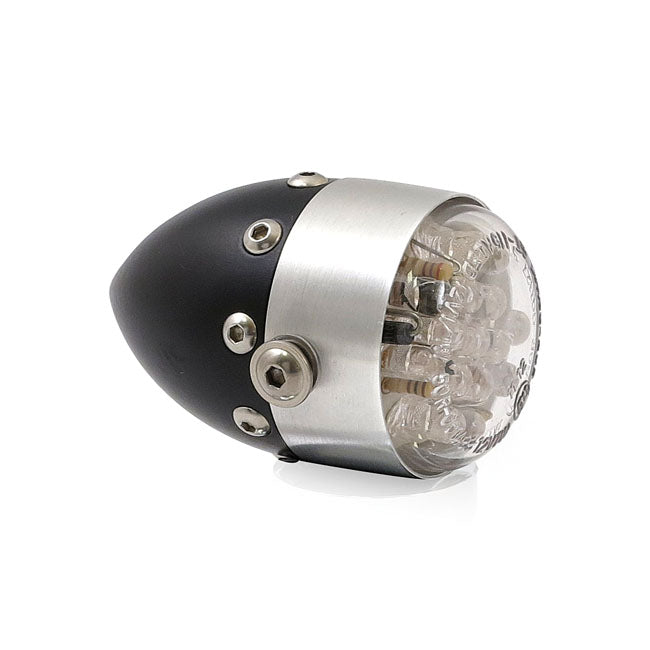 Retro LED taillight Matte black with alu front ring