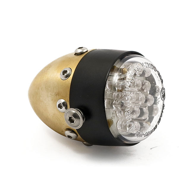 Retro LED taillight Matte brass with black front ring