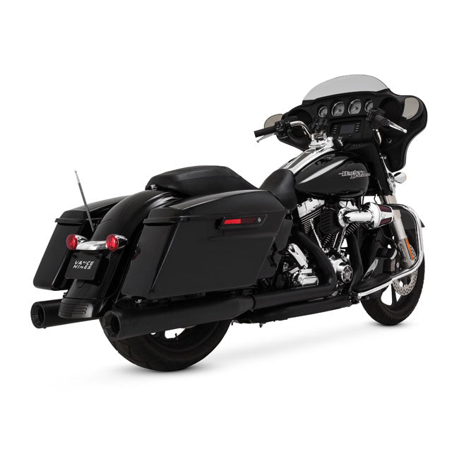 Vance & Hines 4" Eliminator 400 slip-on mufflers. Black 95-16 FLT/Touring