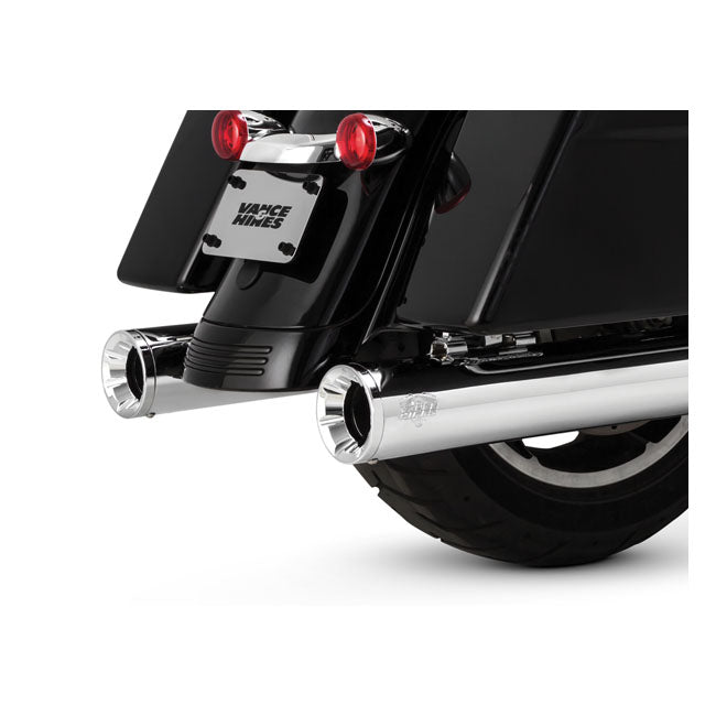 Vance & Hines 4" Eliminator 400 Slip-on Mufflers. Chrome – 2017–2026 FLT/Touring. Requires…