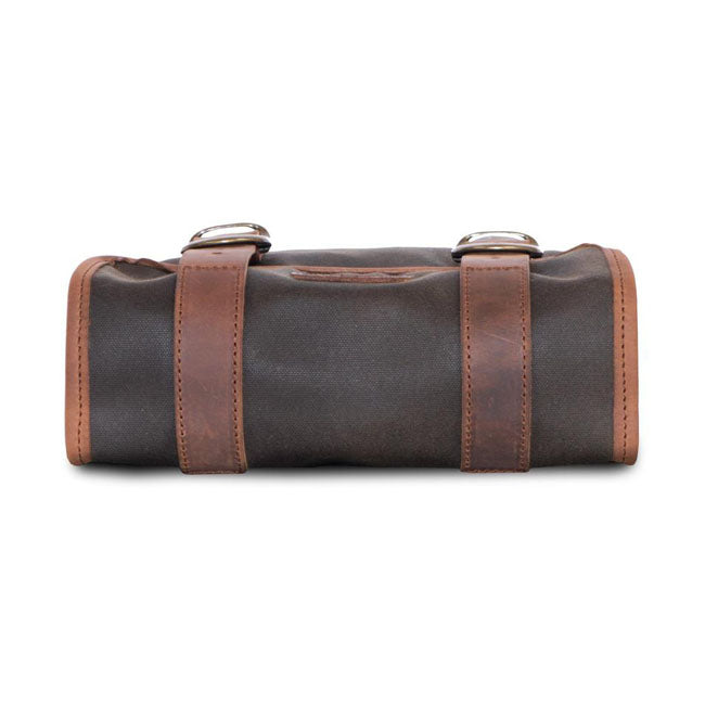 Longride ''Mini'' Waxed Cotton Saddlebag. Khaki