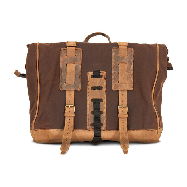 Longride ''Old Chopper'' Waxed Cotton Saddlebag. Marron Brown – Royal Enfield: Interceptor 650; Royal…