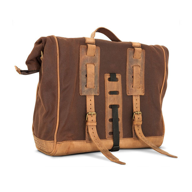 Longride ''Old Chopper'' Waxed Cotton Saddlebag. Marron Brown – Royal Enfield: Interceptor 650; Royal…