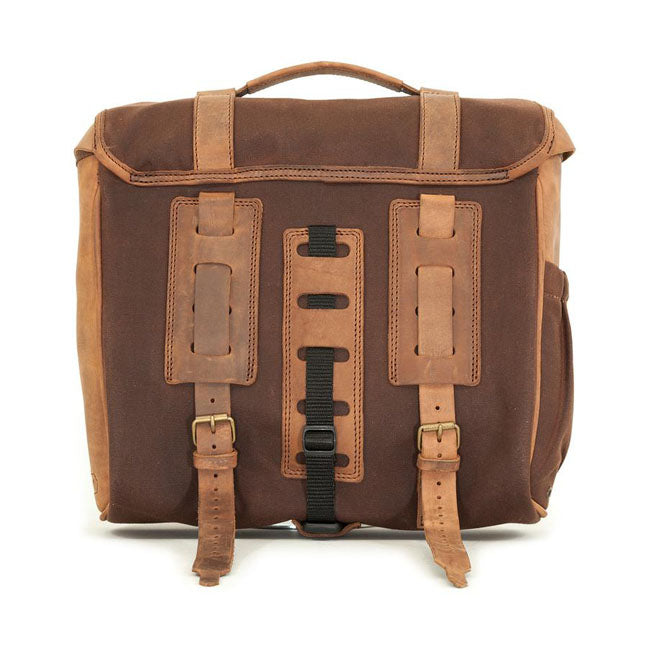 Longride ''Classic'' Waxed Cotton Saddlebag. Marron Brown – Universal